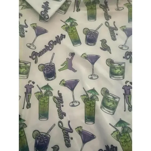Grunk Dolfer Men's Polo Shirt with Cocktail Drink Print - Picture 3 of 7